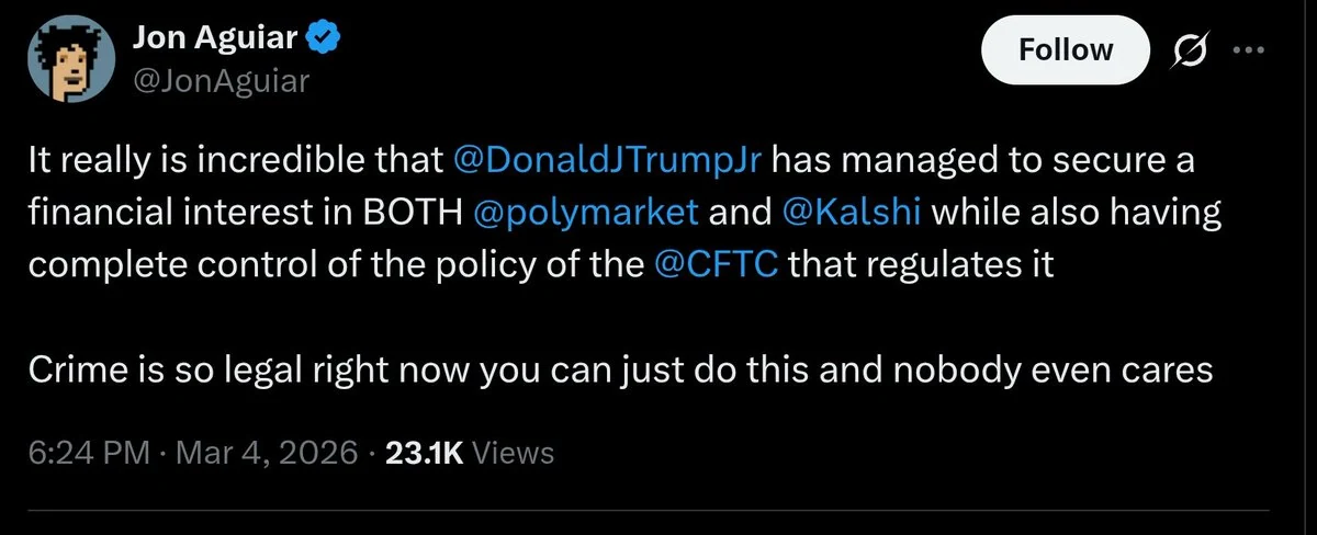 Prediction markets and Trump Jr.’s financial connections — original source image
